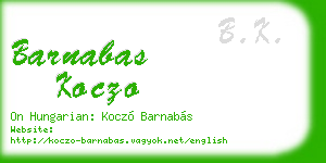 barnabas koczo business card