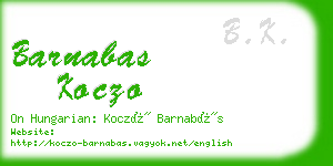 barnabas koczo business card